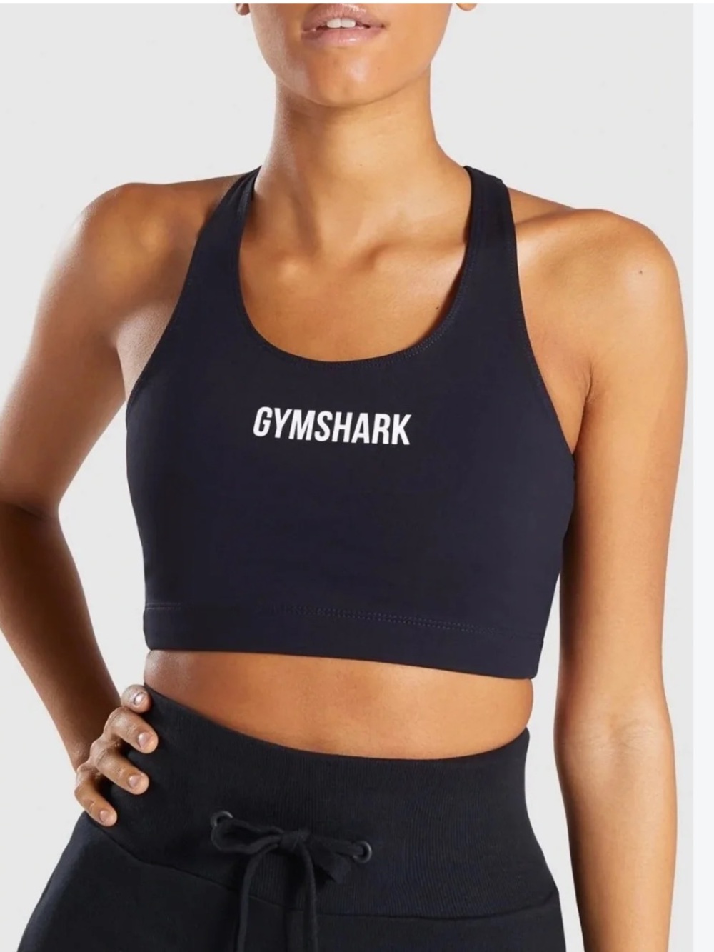 Gymshark Black Crossback Sports Bra with Logo Size M